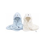 Topika Baby Bath Towels, Soft Coral Fleece, 80 x 80cm Blue/White 2 Pack Set