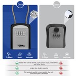Topika-Key Lock Box with Code, Portable Key Holder&Lockbox for Keys Outside
