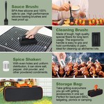 Topika 36PCS Grill Tool Set - Flat Grill Accessories for BBQs & Camping