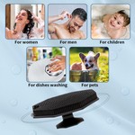 Topika - Back Scrubber for Shower, Black Silicone Body Scrubber with Handle