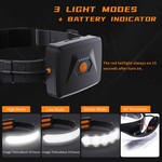Topika Headlamp Rechargeable, Runners Head Light, Rechargeable Head Lights