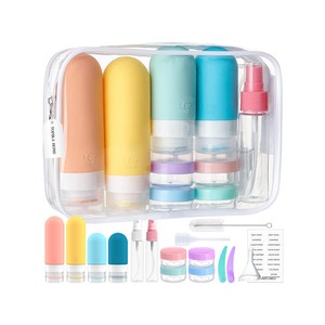 Topika Silicone Travel Bottle Set 17pcs Leakproof Travel Toiletry Container