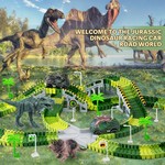 Topika Dinosaur Toys Flexible Track Race Car Playset, Kids Toy for 4+