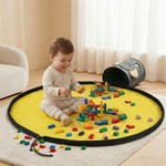 Topika Toy Storage Organizer with Play Mat Large Capacity Bin,Cute Elephant