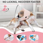Topika Recovery Cone Dog Collar, Pink Cone for Dogs, Inflatable Alternative