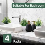 TopikaHome - Mini Artificial Greenery Potted Plants - 4 Pack for Home Decor