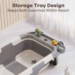 Topika Foldable Baby Bathtub with Thermometer & Cushion for 0-36 Monthes