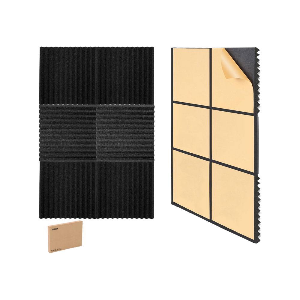 Topika - Sound Proof Foam Panels for Walls Self Adhesive, Sound Dampening Topika - Sound Proof Foam Panels for Walls Self Adhesive, Sound Dampening