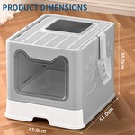 Topika Foldable Cat Litter Box with Lid & Scoop - Top Entry, Odour Control