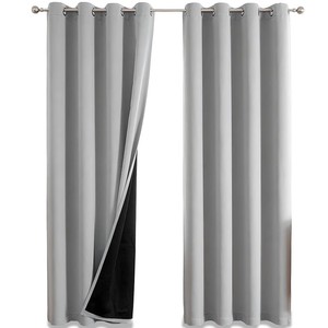 TopikaHome - Dark Grey Blackout Curtains, Double Layer, Thermal Insulated