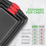 Topika-Non Stick Baking Tray Set, 4 Pcs Baking Trays Non Stick With Spatula