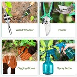 Topika 9 Pieces Gardening Tools Set with Tote Bag, Succulent Tools Women Gifts