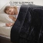 Topika - Fleece Weighted Blanket,Thick Winter Blanket For Bed,Black 6.8/9kg