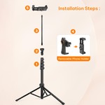 Topika - Extra Long Selfie Stick Tripod With Remote And Flexible Phone Arm