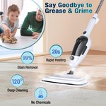 Topika Steam Mop, Steam Cleaner Electric Mop with 300ml Detachable Tank