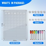 Topika - Acrylic Magnetic Fridge Calendar With 8 Colour Markers