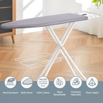 Topika Ironing Board 120x38cm, Foldable Stand with Iron Holder & Hanger