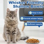 Topika - Stainless Steel Cat Plates Set, NonSlip Shallow Cat Bowls for Food