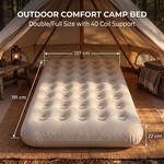 Topika - Flocked Air Bed For Camping, Outdoor Air Mattress & Electric Pump