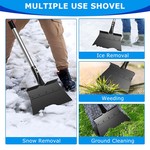 Topika - Adjustable Garden Shovel & Scraper 134CM Steel Handle Weeding Tool