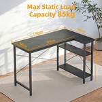 Topika L-Shaped Computer Desk with Shelves, 90cm Wide Corner Study Desk