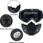 Topika - Tactical Mask, Airsoft Paintball Mask with Detachable Goggles