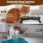Topika Cat Bowls Elevated, Cat Food and Water Bowl Set with Stand