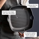 Topika Nonstick Cast Iron Grill Pan 28cm Square Cast Iron Steak Grill Pan