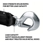 TopikaAuto 4.5T 9T Heavy Duty All Terrain 6m Tow Recovery Strap with Hooks