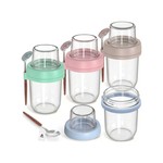Topika Glass Jars With Lids & Spoon For Overnight Oats, 4 Piece Mason Jars