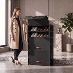 Topika - Shoe Cabinet With Doors To Close 6 Tier Shoe Storage