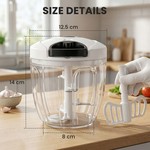 Topika Quick Hand Chopper 900ml String Chopper Blender Machine&5 Blades