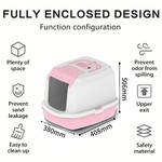 Topika Hooded Cat Litter Box with Scoop, Fully Enclosed, Leak-Proof