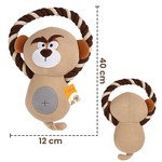 Topika - Stuffed Dog Plush Toys for Puppy,No Squeak Chew Toys with Rope