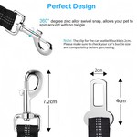 Topika 2 x Retractable Dog Car Seat Belts with Dog Bowl, Shock Absorbing