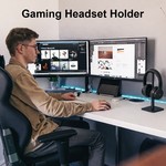 Topika - 23.5CM Headphone Stand Rack, Metal Supporting Bar, Anti-Slip Base
