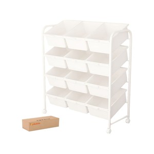 Topika 4 Tier Multipurpose Kids Toy Organizer with 12 Storage Bins
