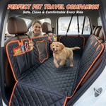 Topika Dog Car Seat Cover Hard Bottom Bone Pattern Protector