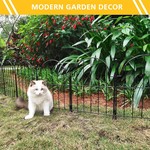 Topika Metal Garden Fence Panels - Rustproof, Durable - 10pc