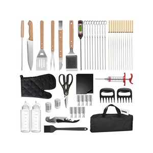 Topika - 50-Piece Premium BBQ Grill Accessories Set Braai Tools for Cooking