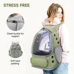 Topika - Cat Backpack Carrier Bag,Green Foldable Dog Carrier Bag for Travel