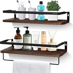 TopikaHome - Bathroom Organiser with Basket, Wall Mounted Shelve for Home