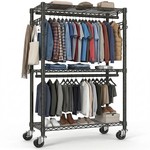 Topika Clothes Trolley Telescopic Rail Metal Rack&Single layer 30kg load