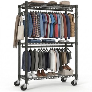 Topika Clothes Trolley Telescopic Rail Metal Rack&Single layer 30kg load