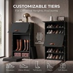 Topika - Shoe Cabinet With Doors To Close 6 Tier Shoe Storage