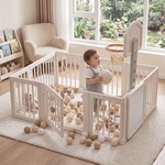 Topika Large Baby Playpen & Toy Storage Cabinet Set, 100 Ocean Balls