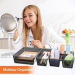 Topika - 25 Piece Drawer Organiser Trays, Clear Black Storage Bins