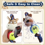 Topika Stuffed Dog Plush, Dog Squeaky Toy, Soft Squeaky Dog Toys 3-Piece