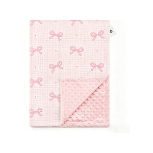 Topika Baby Blanket Soft Bow Blanket Double-Sided for Newborns