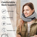 Topika Travel Neck Pillow Memory Foam - Compact U-Shape for Aeroplane Sleep